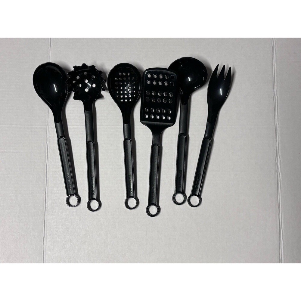 Faberware  Utensils Set Of 6 Slotted Spoon, Serving Fork, Spatula, Pasta Spoon+